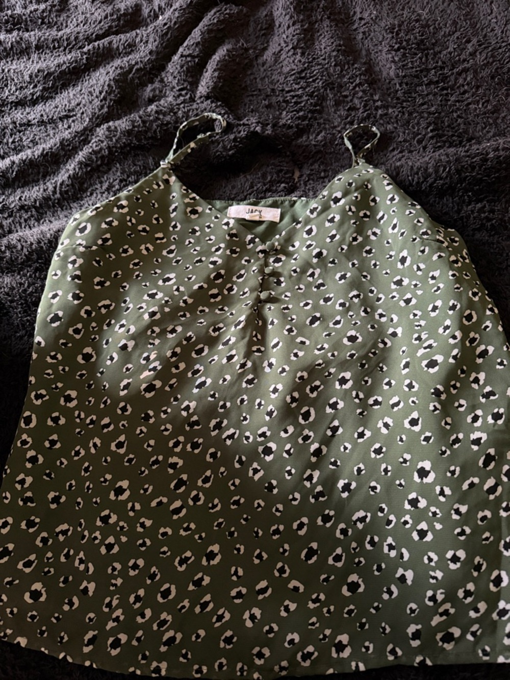 Jack by BB Dakota Olive Green Leopard Print Cami Tank